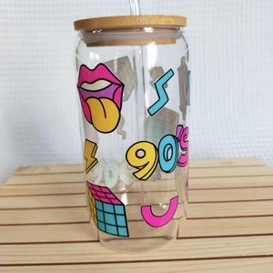 Glass with straw, perfect for bubble tea, coffee, matcha various drinks, gift idea,