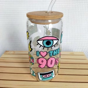 Glass with straw, perfect for bubble tea, coffee, matcha various drinks, gift idea,