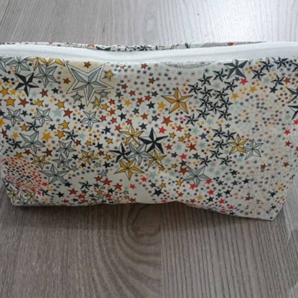 trousse a maquillage,pochette a maquillage,en tissu liberty, adelajda multicolore