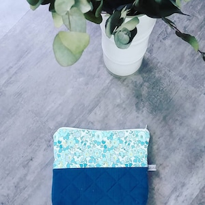 liberty kit en dubbele eend blauw gewatteerde gaas, make-up kit, toilet, baby accessoires kit, Moederdag cadeau idee