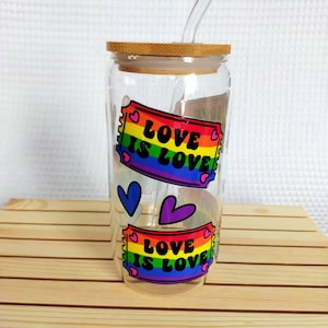 Glass with straw, perfect for bubble tea, coffee, matcha various drinks, gift idea,