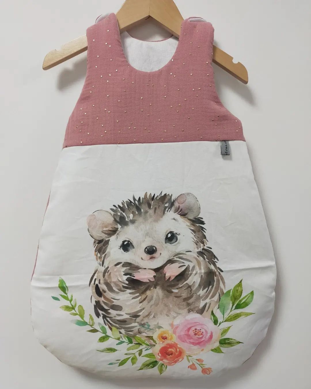 Gigoteuse Bébé Taille 1 | 0 à 6 Mois, Thème Hérisson et Double Gaze Rose Doré, Turbulette , Cadeau B