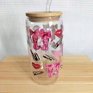 Glass with straw, perfect for bubble tea, coffee, matcha various drinks, gift idea,