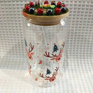 Glass with straw, perfect for bubble tea, coffee, matcha various drinks, gift idea,