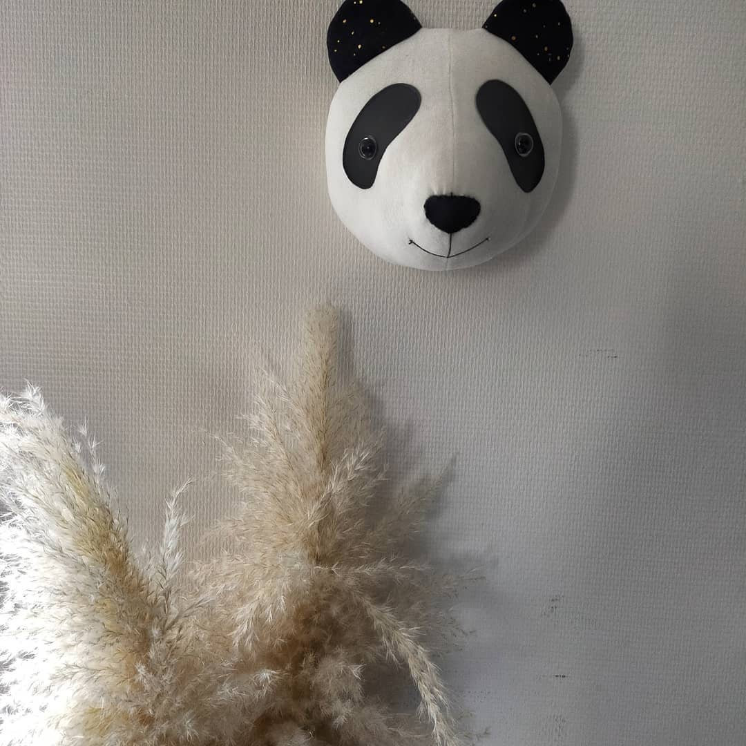 Trophée Peluche Panda, Décoration Chambre Enfant, Idée Cadeau, Déco Murale , Fait Main et Fabricatio