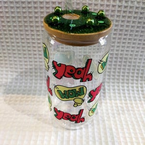 Glass with straw, perfect for bubble tea, coffee, matcha various drinks, gift idea,