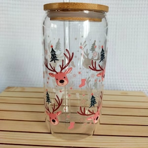 Glass with straw, perfect for bubble tea, coffee, matcha various drinks, gift idea,