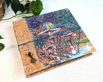Handmade Watercolour Sketchbook | Artist Gift | Mystical Mushroom Journal | Cottagecore Sketchbook for Painting & Drawing