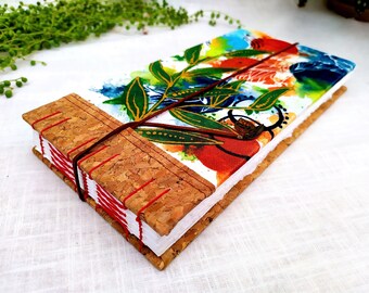 Drawing sketchbook with fabriano paper, handmade artist journal with exposed hand bound spine, one of a kind artist sketchbook gift for Xmas