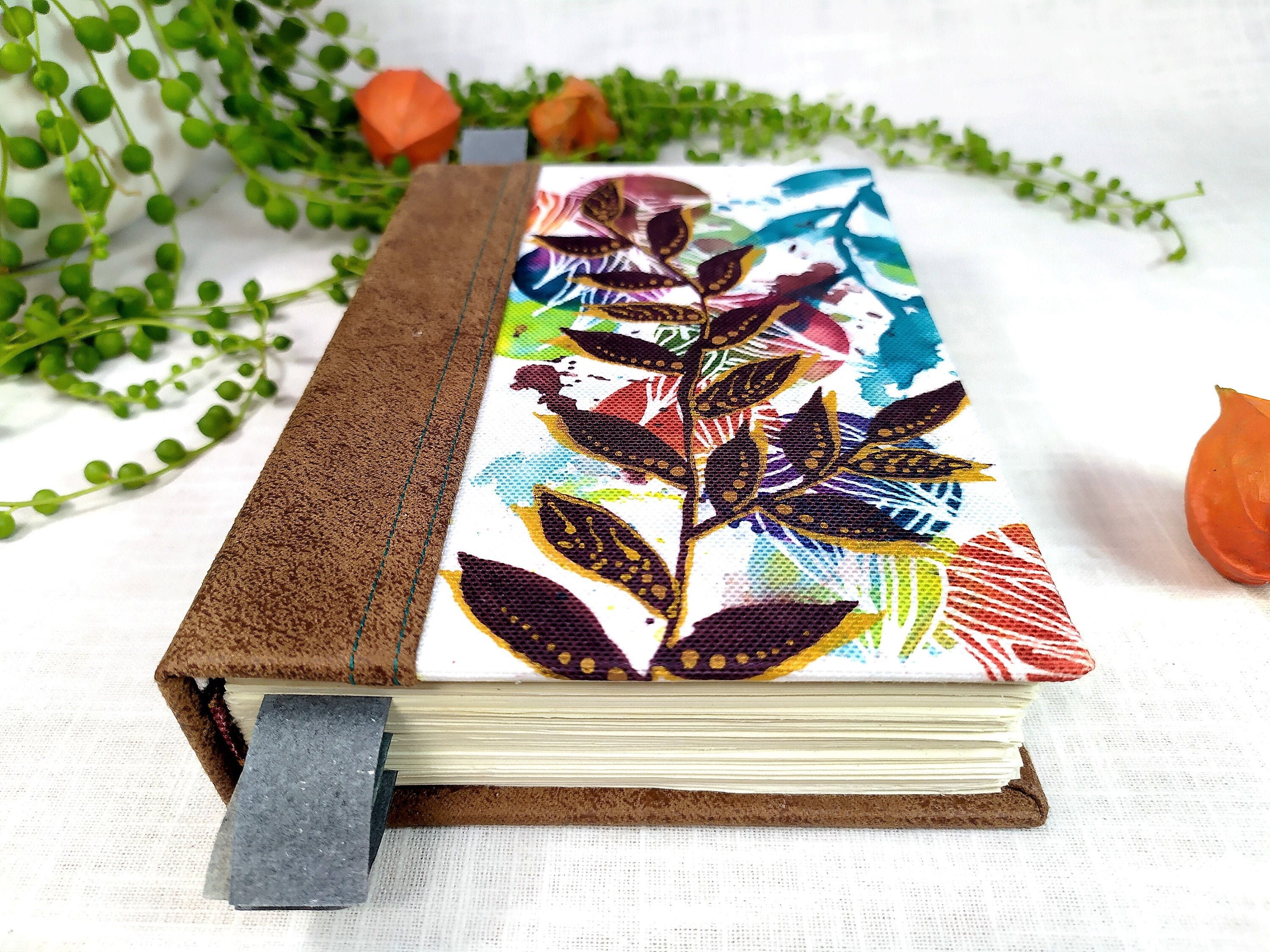 Journal notebook with fabric hardcover handmade journal with Etsy