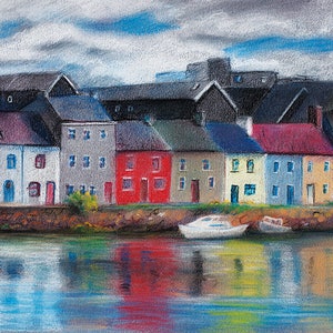 Arte di Galway, Claddagh Galway, Stampa di pittura, Arte irlandese, Regalo irlandese, Pittura di Galway