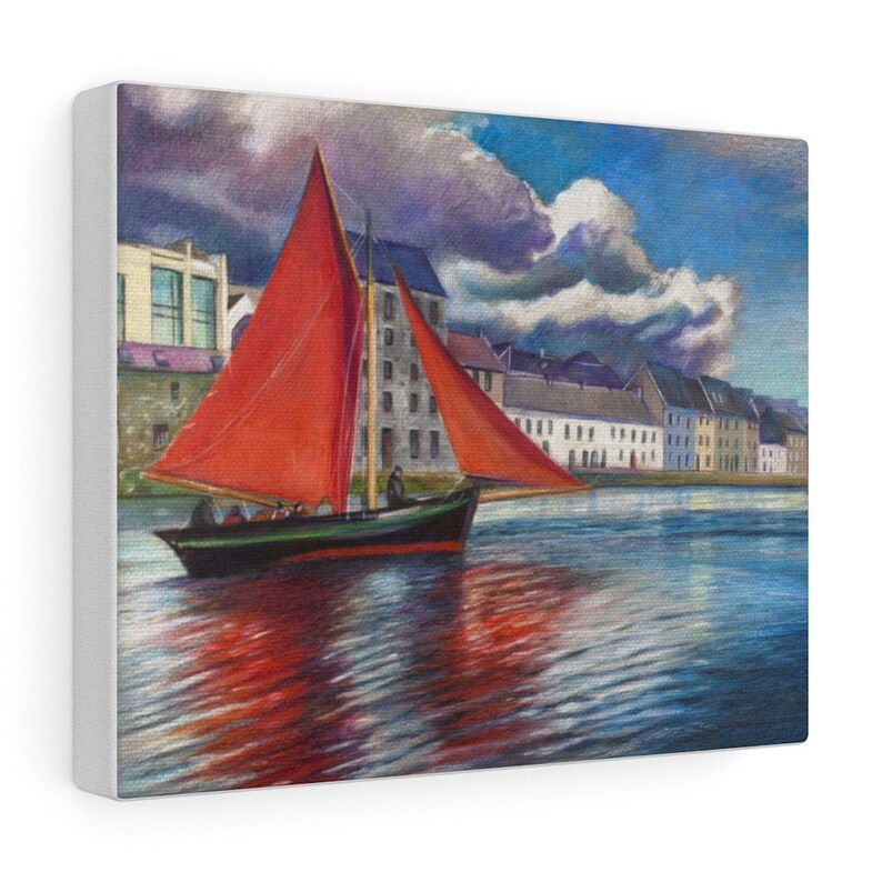 Galway Hooker Claddagh Galway Art Canvas Print Etsy