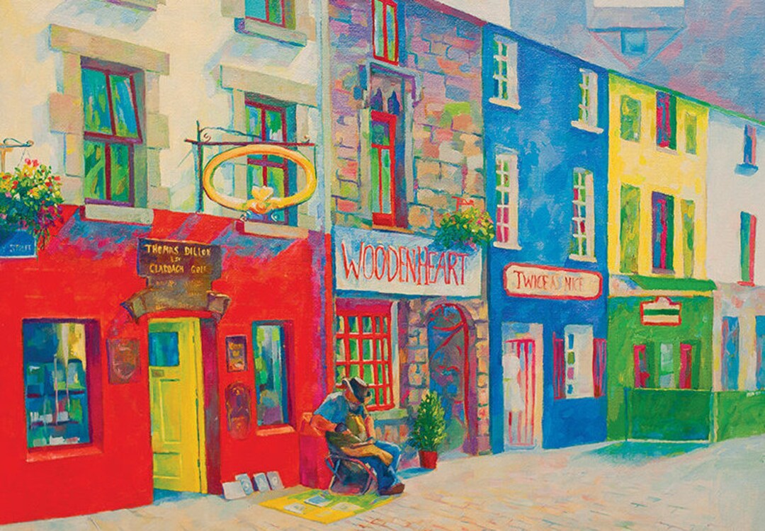 Galway Painting Quay Street Print of Painting. Ireland Etsy