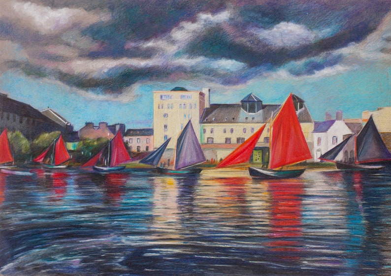 Galway Hookers Painting, DIGITAL File for Downloading Etsy