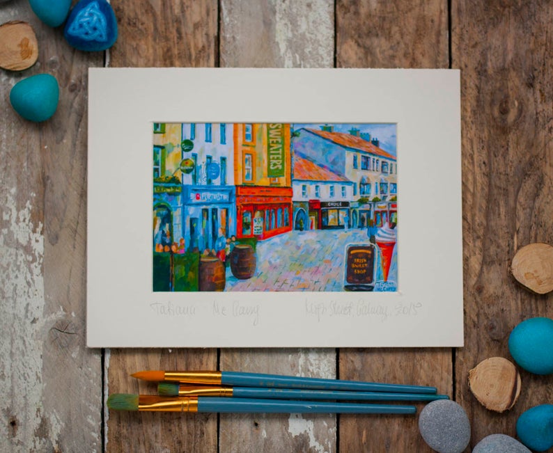 Galway Painting. Print of Painting. Ireland, Irish Art. Hight Street