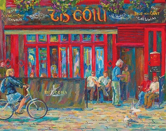 Tig Choili painting, Galway paining, Irish pub, Irish  art, print of painting.