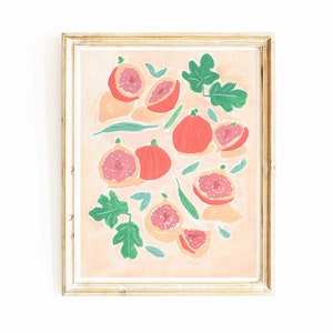 Kitchen Wall Art | Figs Fruit Painting | Wall Decor | Gouache Watercolor Painting | Art Print