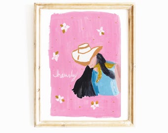 Howdy Cowgirl Art Print: Trendy Western Wall Decor