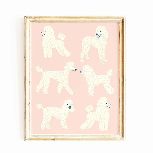 Poodle Wall Art Art Print Dog Art Home Decor Etsy