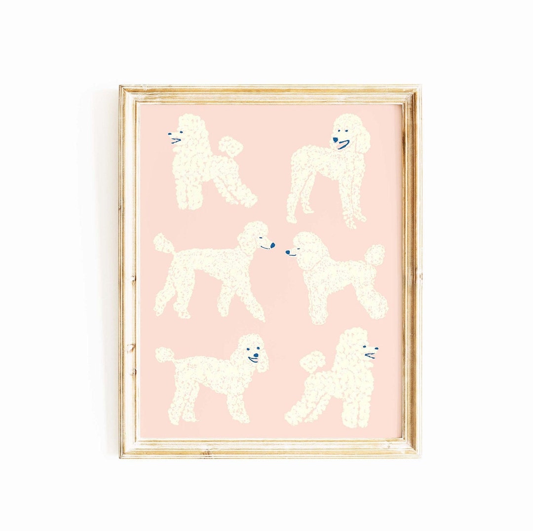 Happy Poodle Wall Art | Art Print | Dog Art | Home Decor | Happy Dog ...