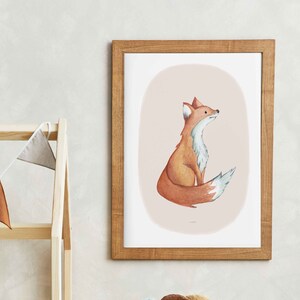 Waldtiere - Fuchs: Illustrationen von Waldtieren, Kinderzimmer Wanddekoration, Wald Kunstdruck, Fuchs Kinderzimmer Kunst, Pädagogische Dekoration