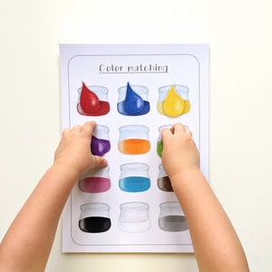 Color Sorting Matching, color association game, Toddler color game, Kids Activity, Kindergarten, Homeschool. Child learning activity. image 1
