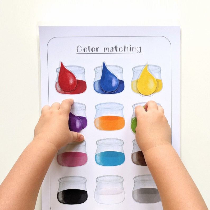 Color Sorting Matching, color association game, Toddler color game, Kids Activity, Kindergarten, Homeschool. Child learning activity. image 6