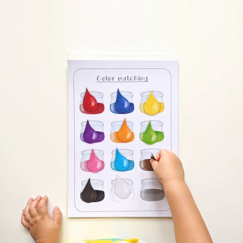 Color Sorting Matching, color association game, Toddler color game, Kids Activity, Kindergarten, Homeschool. Child learning activity. image 2