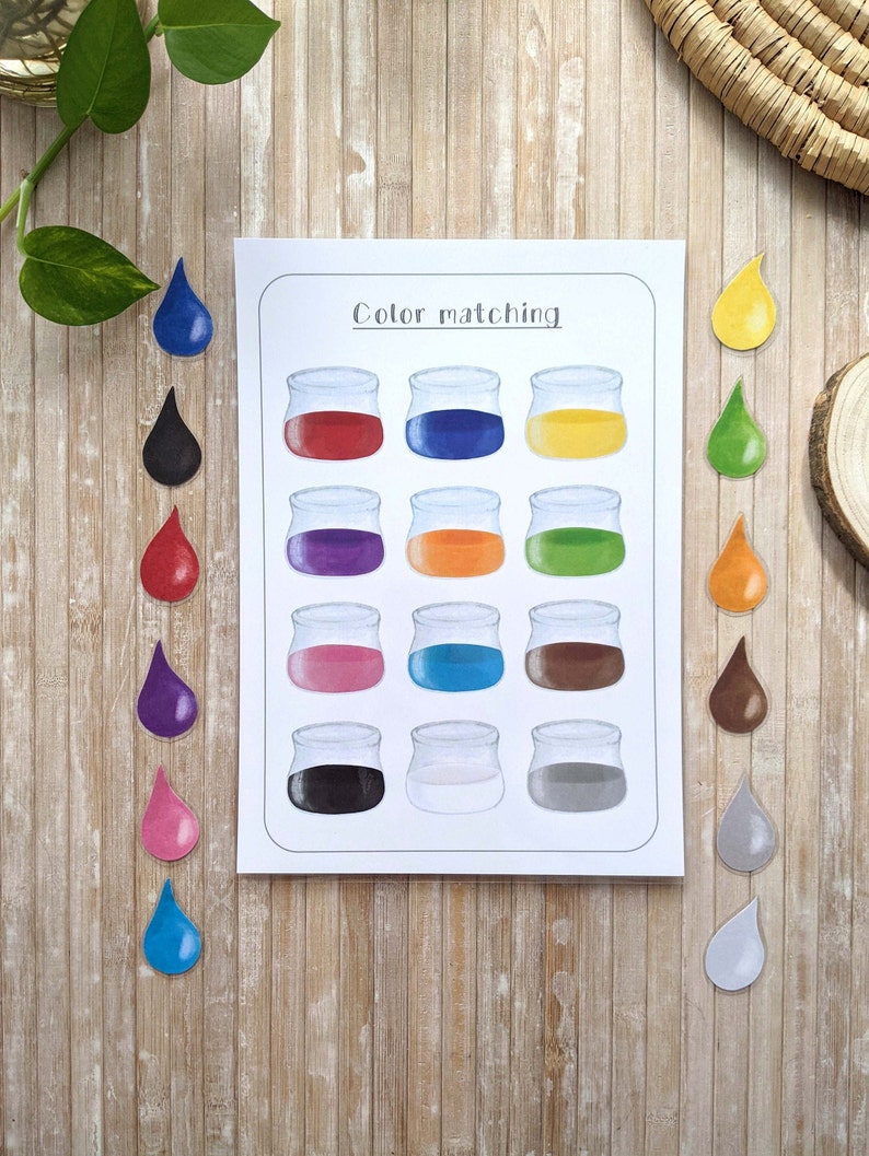 Color Sorting Matching, color association game, Toddler color game, Kids Activity, Kindergarten, Homeschool. Child learning activity. image 4