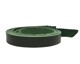 5/6oz London Green Chrome Xcel Leather Handbag Straps 36" ( NOTE: leather will appear much darker until flexed)