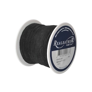 1/8&quot; x 25 yards Black Suede Leather Lace 3mm