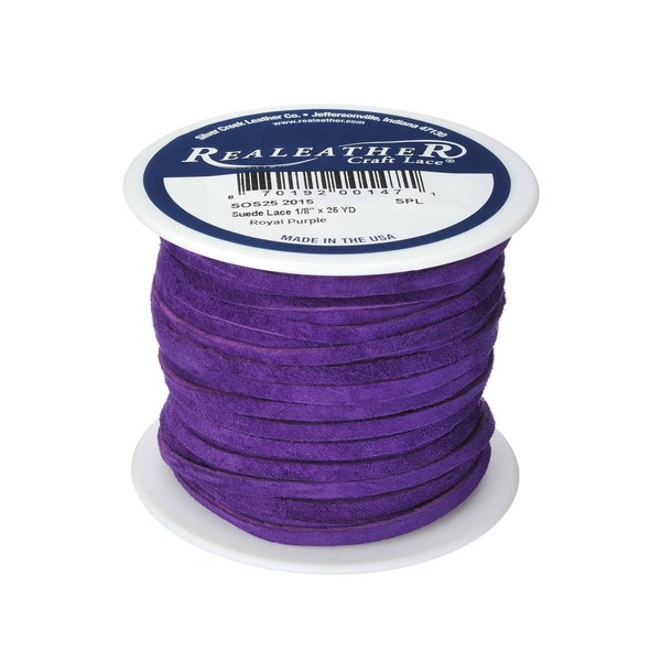 1/8" x 25 yards violet purple  Suede Leather Lace 3mm