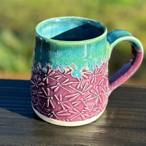 Dragonfly mug, dragonflies, handmade mug, bug mug, coffee mug