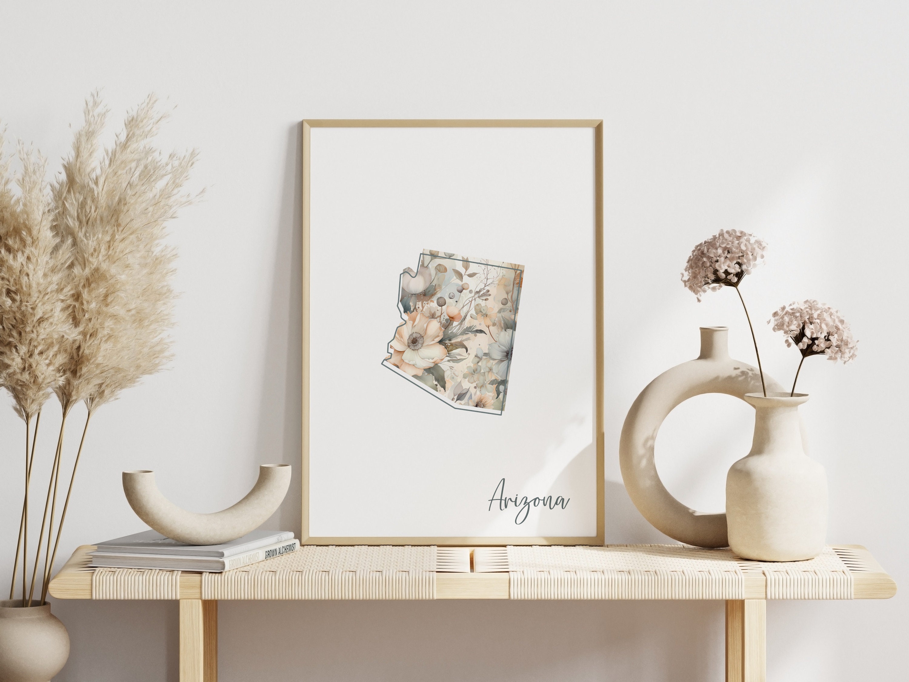 Arizona Digitaler Kunstdruck für Wandkunst Herunterladbarer Druck für Arizona State Wand-Dekor-Digitaldruck für Wohnkultur Blumen-Kunstdruck