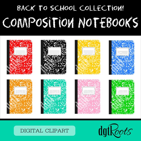 Composition Notebook Clip Art Etsy