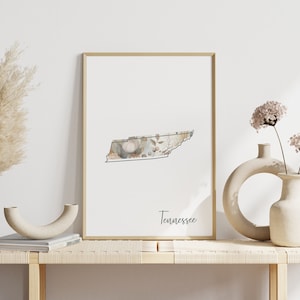 Tennessee Digital Art Print for Wall Art Downloadable Print Tennessee State Wall Decor Digital Print Home Decor Floral Art Print