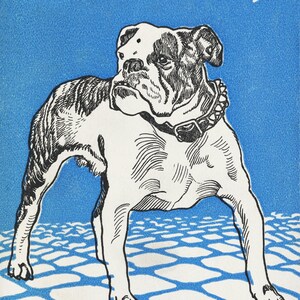 Blue Bulldog Illustration Art Print: Dog Lover Home Decor (Digital Download)