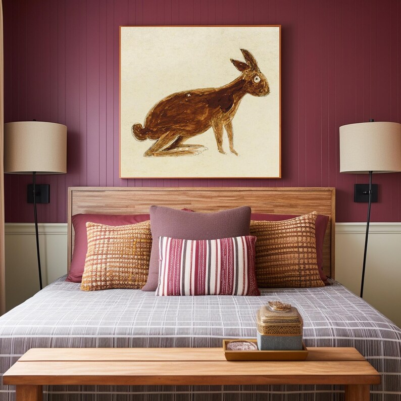 Bill Traylor Brown Rabbit Art Print: Americana Folk Art (digital ...