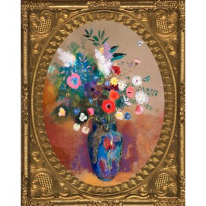 Odilon Redon Flower Bouquet Art Print: Neon Floral Oil Painting (Digital Download)
