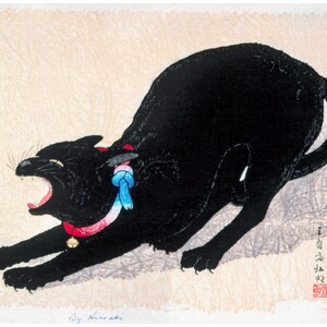 Black Cat Art Print: Unique Feline Home Decor (Digital Download)