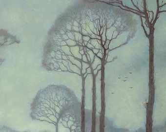 Serene Trees Landscape Art Print: Nature | Nature Landscape Digital Download