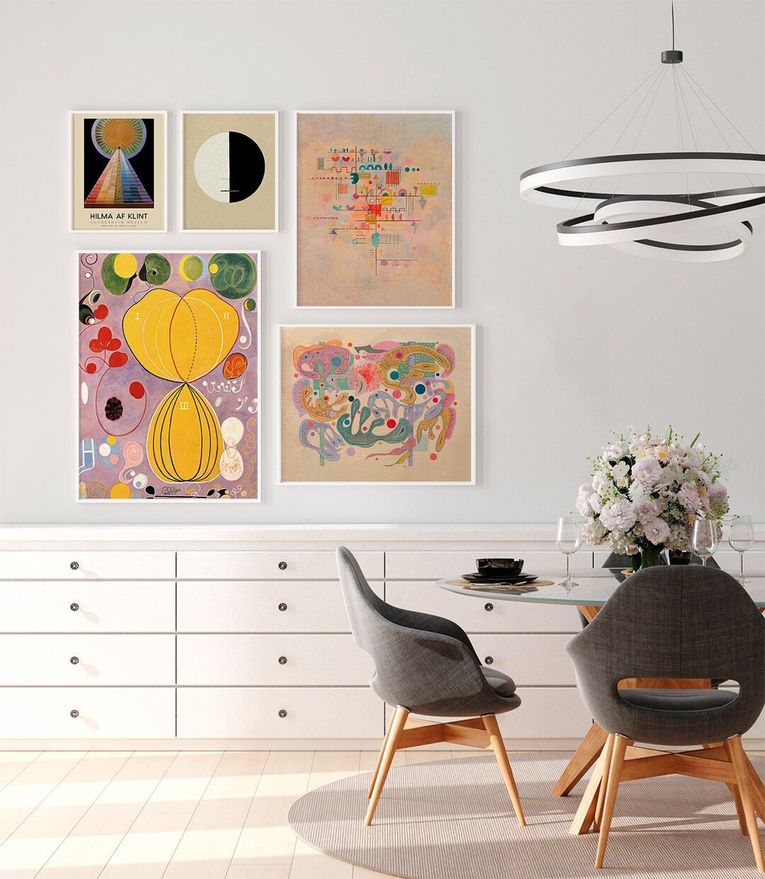 Abstract Art Gallery Wall Set of 5 Art Prints - Etsy