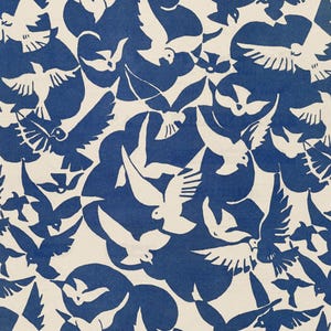 Blauer Vogel Muster Kunstdruck: Elegantes Wohndekor (Digitaler Download)