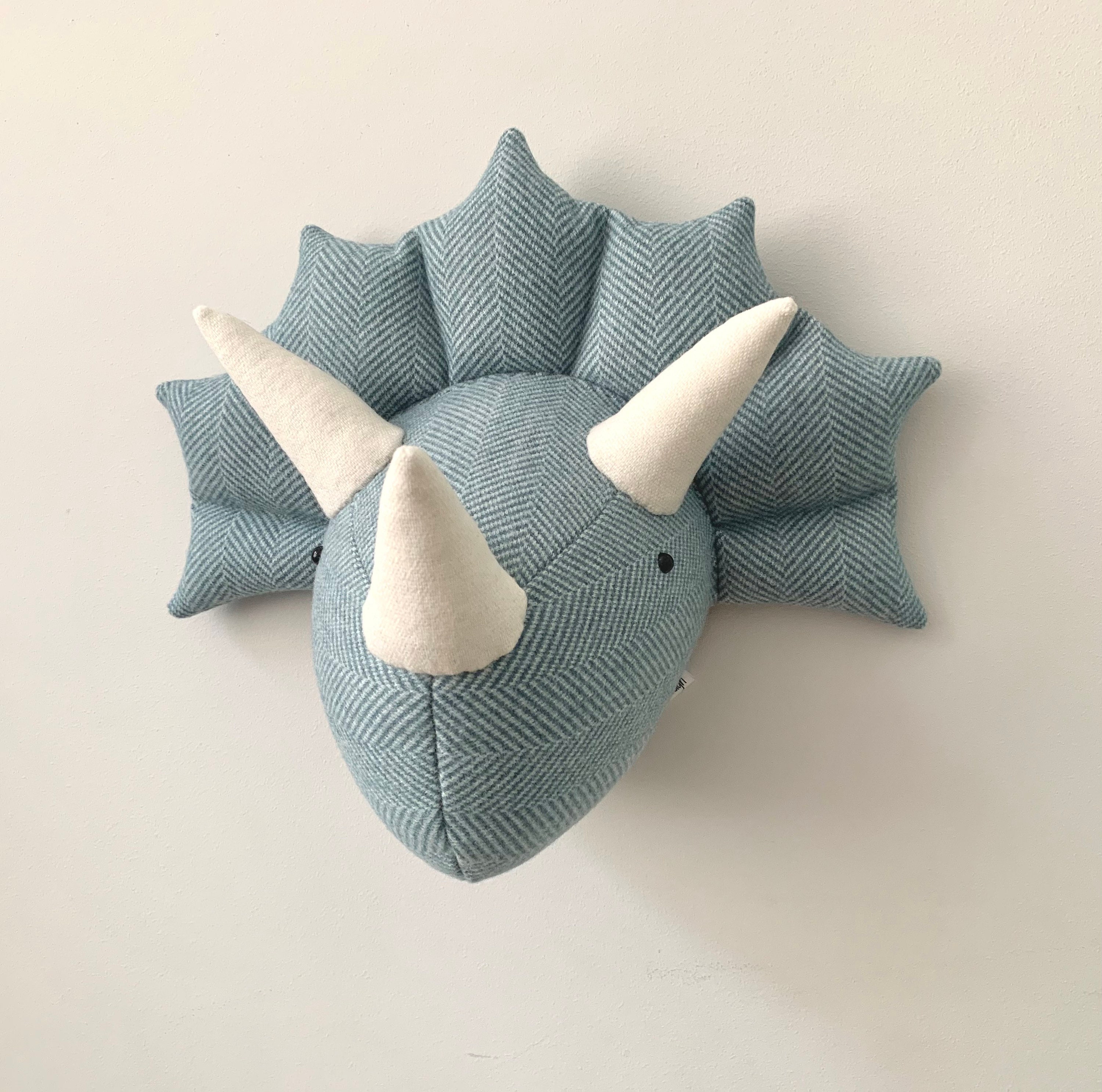 Fausse Tête de Dinosaure Taxidermie, d'animal Murale en Tissu, Support Mural Triceratops, Cadeau Bab