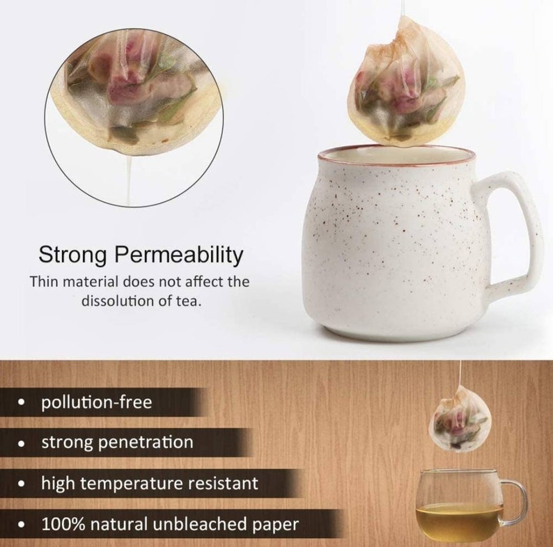 Natural Unbleached Tea Filter Bags With Safe Drawstring X20 Non Toxic ...