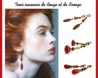 Au choix, boucles d’oreilles dormeuses, perles verre, howlite, cristal de Bohême, bronze, bijou mode femme, idée cadeau