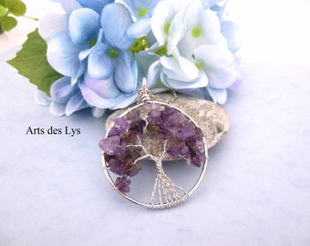 AMETHYSTE Tree of Life Necklace and Silver Plated - Tree of Life Necklace – Lithotherapy