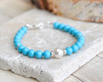 ARGENT 925 bracelet and SWAROVSKI Pearls® - Stackable Solid Silver Jewel - Minimalist Bracelet