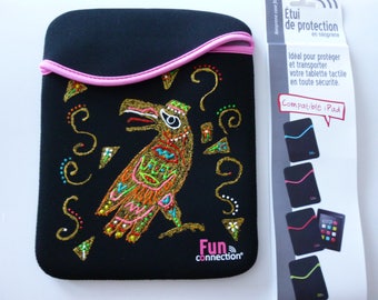 Etui de protection pour tablette tactile peint à la main, aigle inca