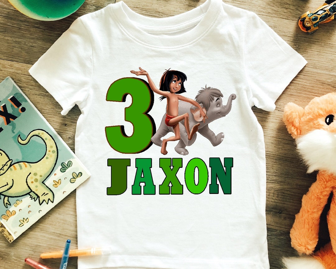 The Jungle Book Birthday Shirt Mowgli Elephant Personalized Etsy